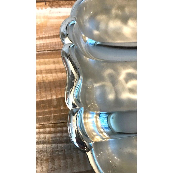 Vintage 1950s WMF-IKORA Silver Plate Footed Serving Tray Swirl Brushed Finish - Picture 5 of 12